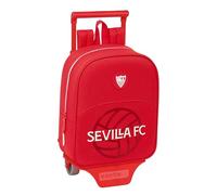 Safta SEVILLA FC - Mochila Guardería con Carro, Ideal para Niños de Diferentes Edades, Cómoda y Versátil, Calidad y Resistencia, 22x10x27 cm, Color Rojo