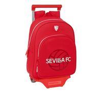 Safta Mochila infantil con carro SEVILLA FC 705 - Cómoda, versátil y resistente Roja