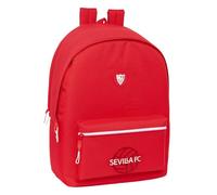 Safta SEVILLA FC - Mochila para Portátil 15.6" y USB, Ideal para Jóvenes de Diferentes Edades, Tejido Reciclado, Cómoda y Versátil, Calidad y Resistencia, 31x18x44 cm, Color Rojo