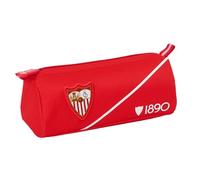 SEVILLA FC - Portatodo con cremallera y compartimiento, Estuche Infantil, Estuche Niño, Ideal para Niños en Edad Escolar, Cómodo y Versátil, Calidad y Resistencia, 21x7x8 cm