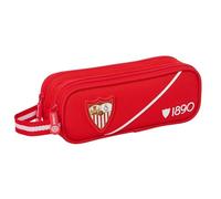SEVILLA FC - Portatodo Doble Niño, Estuche Infantil, Estuche Niño, Ideal para Niños en Edad Escolar, Cómodo y Versátil, Calidad y Resistencia, 21x6x8 cm