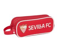Safta SEVILLA FC - Portatodo Doble Niño, Estuche Infantil, Estuche Niño, Ideal para Niños en Edad Escolar, Cómodo y Versátil, Calidad y Resistencia, 21x6x8 cm