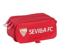 SAFTA Sevilla FC - Portatodo Triple Big Reciclado, Estuche Infantil, Estuche Niño, Ideal para Niños en Edad Escolar, Cómodo y Versátil, Calidad y Resistencia, 21.5x8x10 cm