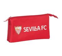 Safta Sevilla FC - Portatodo Triple, Estuche Infantil, Estuche Niño, Ideal para Niños en Edad Escolar, Cómodo y Versátil, Calidad y Resistencia, 22x3x12 cm