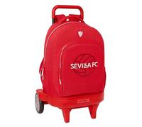 Safta SEVILLA FC - Mochila Grande con Ruedas, Compact Evolución, Extraíble, Ideal para Niños de Diferentes Edades, Cómoda y Versátil, Calidad y Resistencia, 33x22x45 cm, Color Rojo