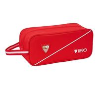 Sevilla FC - Zapatillero Mediano, Multiusos, Portatodo, Deporte, Extraescolares, Fútbol, Cómodo y Versátil, 34x14x15 cm
