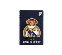 Safta SF-511724-066 - Libreta folio 80 hojas tapas duras, diseño Real Madrid