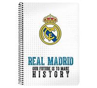 Safta SF-511754-065 - Libreta cuarto 80 hojas tapas duras, equipación 2017/2018, diseño Real Madrid