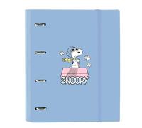 Safta SNOOPY - Carpeta 4 Anillas de 35 cm con 100 Hojas A4, Ideal para Niños de Diferentes Edades, Cómoda y Versátil, Calidad y Resistencia, 27x3.5x32 cm