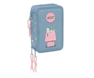 Safta SNOOPY - Estuche Escolar con 37 Útiles Incluidos, Estuche Infantil, Estuche Niño, Ideal para Niños de 5 a 14 Años, Cómodo y Versátil, Calidad y Resistencia, 12.5x5.5x19.5 cm