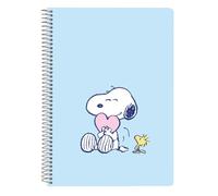 Safta SNOOPY LOVE - Cuaderno, Libreta Cuarto 80 hojas, Tapas Duras, 1Diseño, Ideal para Niños de Diferentes Edades, Cómodo y Versátil, Calidad y Resistencia, 15.5xx22 cm