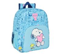 Safta SNOOPY LOVE - Mochila Escolar Niño, Mochila Infantil, Adaptable a Carro, Ideal para Niños en Edad Escolar, Cómoda y Versátil, Calidad y Resistencia, 32x12x38 cm