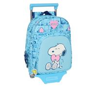 Safta Mochila infantil con carro SNOOPY LOVE 705 - Cómoda y versátil, 26x11x34 cm