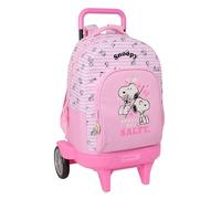 SNOOPY - Mochila Grande con Ruedas, Compact Evolución, Extraíble, Ideal para Niños de Diferentes Edades, Cómoda y Versátil, Calidad y Resistencia, 33x22x45 cm