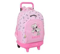 SNOOPY - Mochila Grande con Ruedas, Compacta, Extraíble, Ideal para Niños de Diferentes Edades, Cómoda y Versátil, Calidad y Resistencia, 33x22x45 cm