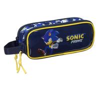 Sonic City - Portatodo Doble Niño, Estuche Infantil, Estuche Niño, Ideal para Niños en Edad Escolar, Cómodo y Versátil, Calidad y Resistencia, 21x6x8 cm