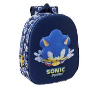 Safta sonic mochila 3d de 8.64l - portabotellas - tarjeta de identificacion personal - hombreras acolchadas - 27x33x10cm - color azul marino