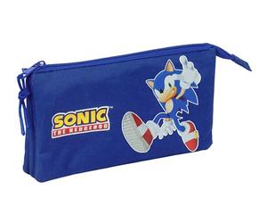 Safta SONIC - Portatodo Triple, Estuche Infantil, Estuche Niño, Ideal para Niños en Edad Escolar, Cómodo y Versátil, Calidad y Resistencia, 22x3x12 cm