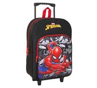Safta Spider-Man - Mochila Infantil con Carro Compacto Extraíble, 32 x 14 x 42 cm, Negro