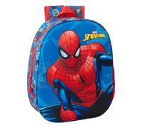 Safta Mochila escolar SPIDERMAN 3D – Diseño 3D, adaptable a carro, 27x10x33 cm