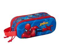 Safta Portatodo Doble 3D SPIDERMAN 3D – Estuche infantil cómodo y versátil 21x6x8 cm