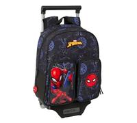 Safta SPIDERMAN ATTACK - Mochila Infantil con Carro 705, Ideal para Niños de Diferentes Edades, Cómoda y Versátil, Calidad y Resistencia, 27x10x33 cm