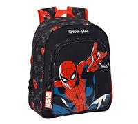 Safta SPIDERMAN Hero - Mochila Infantil, Adaptable a Carro, con Bolsillo 3D, Ideal para Niños de Diferentes Edades, Cómoda y Versátil, Calidad y Resistencia, 27x10x33 cm, Color Negro