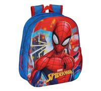 Safta SPIDERMAN - Mochila Escolar, con Diseño 3D, Adaptable a Carro, Ideal para Niños de Diferentes Edades, Cómoda y Versátil, Calidad y Resistencia, 27x10x33 cm, Color Azul Marino/Rojo