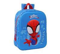 Safta SPIDEY 3D - Mochila de Guardería 3D, Adaptable a Carro, Fácil Limpieza, Ideal para Niños de Diferentes Edades, Cómoda y Versátil, Calidad y Resistencia, 22x10x27 cm