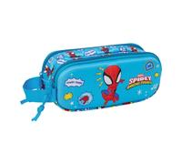 Safta SPIDEY - Portatodo Doble 3D, Estuche Infantil, Estuche Niño, Ideal para Niños en Edad Escolar, Cómodo y Versátil, Calidad y Resistencia, 21x6x8 cm