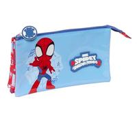 Safta Spidey Rescue - Portatodo Triple, Estuche Infantil, Estuche Niño, Ideal para Niños en Edad Escolar, Cómodo y Versátil, Calidad y Resistencia, 22x3x12 cm