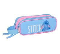 Safta Portatodo Doble STITCH BRIGHT – Estuche infantil 21x6x8 cm, cómodo, versátil y de calidad