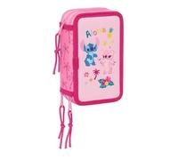 Stitch Chill - Estuche Escolar con 37 Útiles Incluidos, Estuche Infantil, Estuche Niño, Ideal para Niños de 5 a 14 Años, Cómodo y Versátil, Calidad y Resistencia, 12.5x5.5x19.5 cm