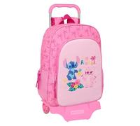 Safta Mochila escolar con carro STITCH CHILL 905, cómoda y versátil 33x14x42 cm