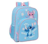 Safta Mochila Escolar Niño STITCH HAPPY - Adaptable a carro, cómoda y resistente, 32x12x38 cm