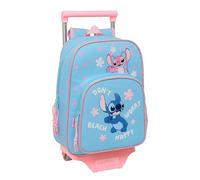 Safta Mochila infantil con carro STITCH HAPPY 705, cómoda y resistente, 26x11x34 cm
