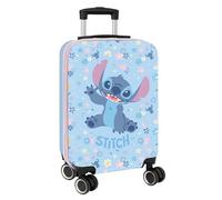 Safta Stitch Happy - Trolley de Cabina 20 Pulgadas con Ruedas y Candado de Seguridad, 34,5 x 20 x 55 cm, Celeste