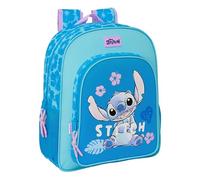Safta - Mochila escolar niño STITCH HAWAII - Adaptable a carro, 32x12x38 cm, Azul