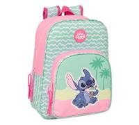 Safta Mochila escolar infantil STITCH ICE CREAM - Animada, adaptable a carro, 26x11x34 cm