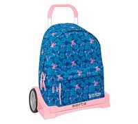 Safta Mochila escolar STITCH LILO 774 – Espalda ergonómica con carro Safta Evolution 33x15x42 cm
