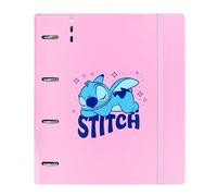 STITCH OHANA - Carpeblock con 4 Anillas de 35 mm, con Recambio, con 100 Hojas A4, Ideal para Niños de Diferentes Edades, Cómoda y Versátil, Calidad y Resistencia, 27x4x32 cm