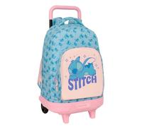 Safta stitch ohana mochila con carro - extraible - bolsillo frontal -