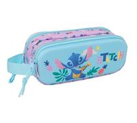 STITCH - Portatodo Doble 3D, Estuche Infantil, Estuche Niño, Ideal para Niños en Edad Escolar, Cómodo y Versátil, Calidad y Resistencia, 21x6x8 cm
