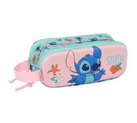 Safta STITCH - Portatodo Doble 3D, Estuche Infantil, Estuche Niño, Ideal para Niños en Edad Escolar, Cómodo y Versátil, Calidad y Resistencia, 21x6x8 cm