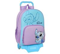 Safta STITCH SWEET - Mochila Escolar con Carro 905, Ideal para Niños de Diferentes Edades, Cómoda y Versátil, Calidad y Resistencia, 33x14x42 cm, Color Azul/lila