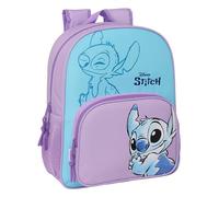 STITCH SWEET - Mochila Escolar Niño, Mochila Infantil, Adaptable a Carro, Ideal para Niños en Edad Escolar, Cómoda y Versátil, Calidad y Resistencia, 32x12x38 cm, Color Azul/lila