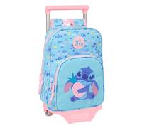 Safta STITCH WAVES - Mochila Infantil con Carro 705, Ideal para Niños de Diferentes Edades, Cómoda y Versátil, Calidad y Resistencia, 26x11x34 cm
