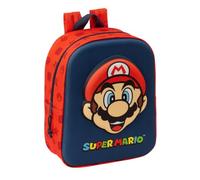 SUPER MARIO 3D - Mochila de Guardería 3D, Fácil Limpieza, Ideal para Niños de Diferentes Edades, Cómoda y Versátil, Calidad y Resistencia, 22x10x27 cm