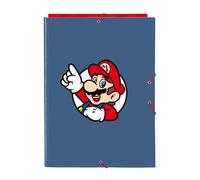 Safta SUPER MARIO - Carpeta Folio con 3 Solapas, Ideal para Niños de Diferentes Edades, Cómoda y Versátil, Calidad y Resistencia, 26x36.5 cm