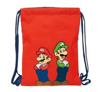 Safta SUPER MARIO MAMMA MIA - Mochila Saco Plano Junior, Mochila, Ideal para Niños de Diferentes Edades, Cómoda y Versátil, Calidad y Resistencia, 26x34 cm